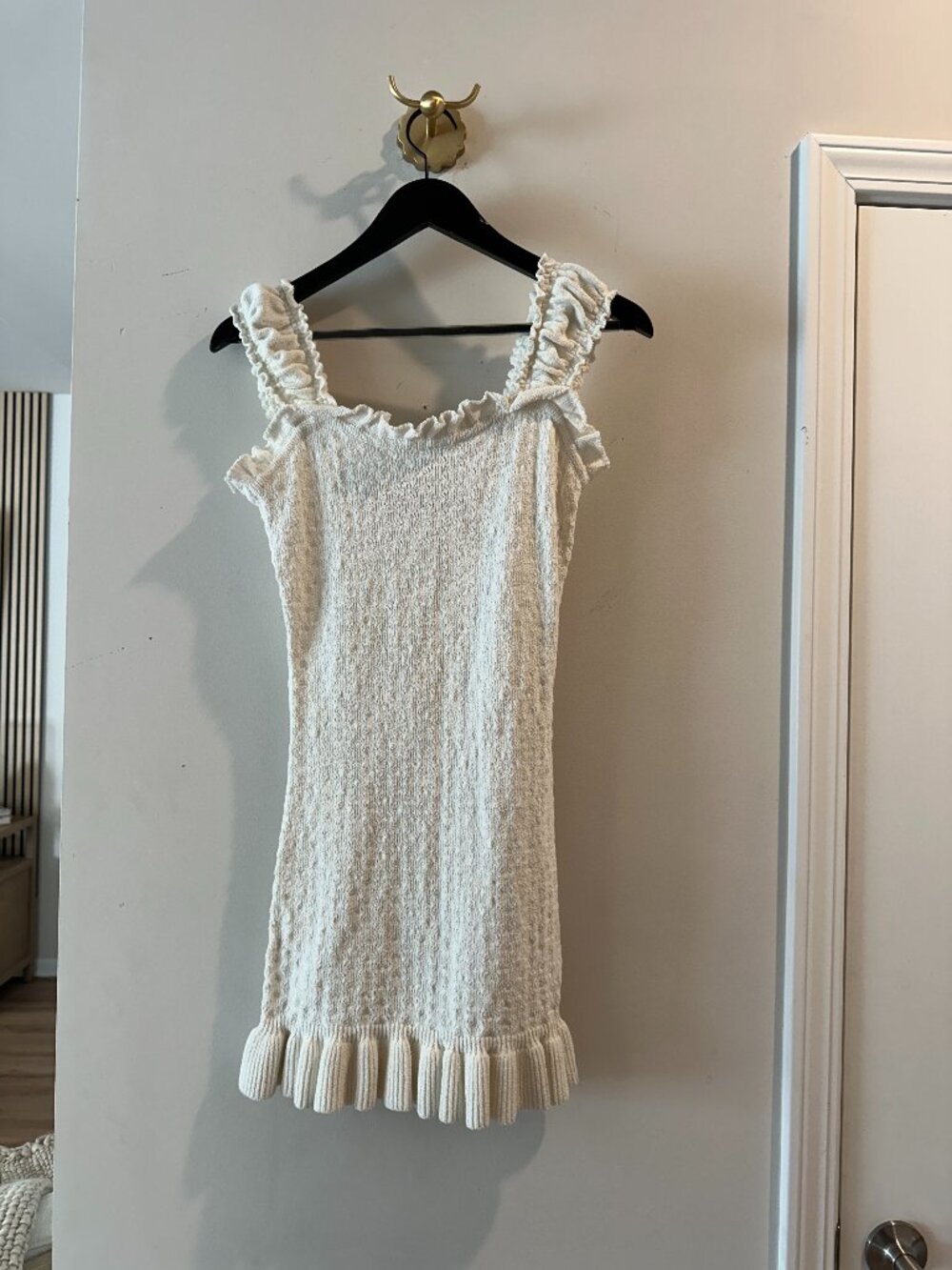 FREE PEOPLE Devyn Sweater Mini Dress in Ivory Size Small NWT - Picture 3 of 7